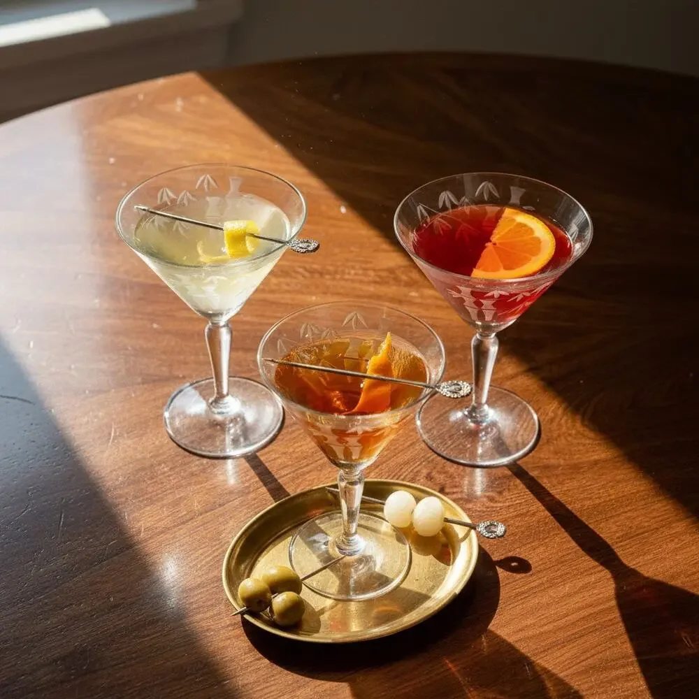 Sasaki Noritake Bamboo Etched Crystal Martini Cocktail Stemmed Glasses Set 3-MCM